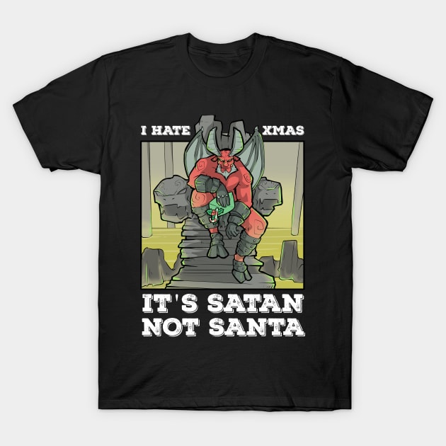 Satan Satanic Santa Claus Christmas Devil Gothic Occult Xmas T-Shirt by TellingTales